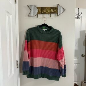 American Eagle Multicolor Striped Oversized Turtleneck Sweater Size XS